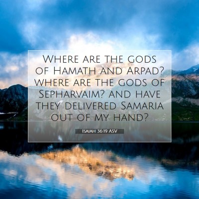 Picture 07 - Isaiah 36:19 ASV - Where are the gods of Hamath and Arpad? where are - Bible Verse Picture