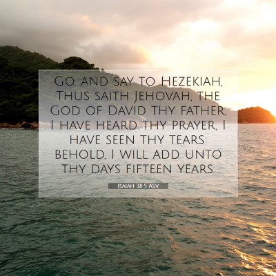 Picture 07 - Isaiah 38:5 ASV - Go, and say to Hezekiah, Thus saith Jehovah, the - Bible Verse Picture