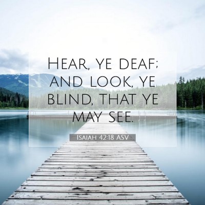 Picture 07 - Isaiah 42:18 ASV - Hear, ye deaf; and look, ye blind, that ye may - Bible Verse Picture