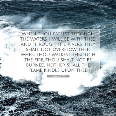 Picture 07 - Isaiah 43:2 ASV - When thou passest through the waters, I will be - Bible Verse Picture