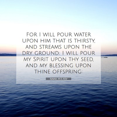 Picture 07 - Isaiah 44:3 ASV - For I will pour water upon him that is thirsty, - Bible Verse Picture