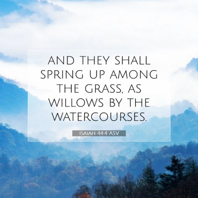 Picture 07 - Isaiah 44:4 ASV - and they shall spring up among the grass, as - Bible Verse Picture