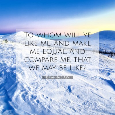 Picture 07 - Isaiah 46:5 ASV - To whom will ye like me, and make me equal, and - Bible Verse Picture