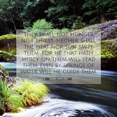 Picture 07 - Isaiah 49:10 ASV - They shall not hunger nor thirst; neither shall - Bible Verse Picture