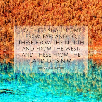 Picture 07 - Isaiah 49:12 ASV - Lo, these shall come from far; and, lo, these - Bible Verse Picture