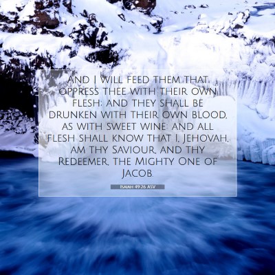 Picture 07 - Isaiah 49:26 ASV - And I will feed them that oppress thee with their - Bible Verse Picture
