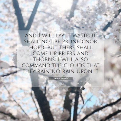 Picture 07 - Isaiah 5:6 ASV - and I will lay it waste; it shall not be pruned - Bible Verse Picture