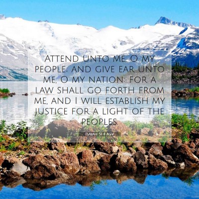 Picture 07 - Isaiah 51:4 ASV - Attend unto me, O my people; and give ear unto - Bible Verse Picture