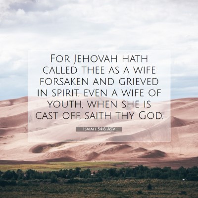 Picture 07 - Isaiah 54:6 ASV - For Jehovah hath called thee as a wife forsaken - Bible Verse Picture