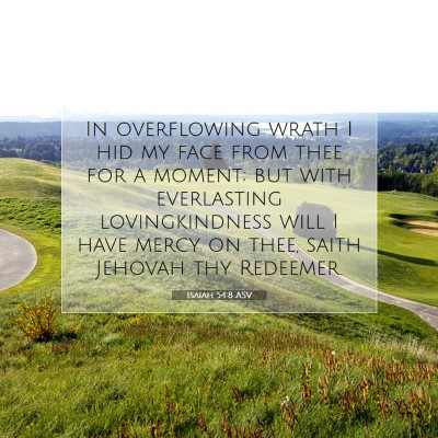 Picture 07 - Isaiah 54:8 ASV - In overflowing wrath I hid my face from thee for - Bible Verse Picture