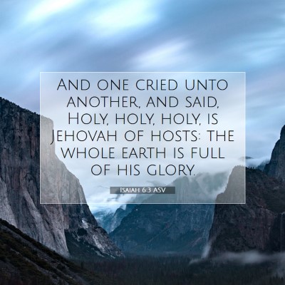 Picture 07 - Isaiah 6:3 ASV - And one cried unto another, and said, Holy, holy, - Bible Verse Picture