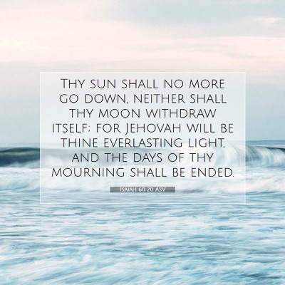 Picture 07 - Isaiah 60:20 ASV - Thy sun shall no more go down, neither shall thy - Bible Verse Picture