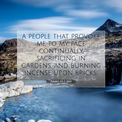 Picture 07 - Isaiah 65:3 ASV - a people that provoke me to my face continually, - Bible Verse Picture