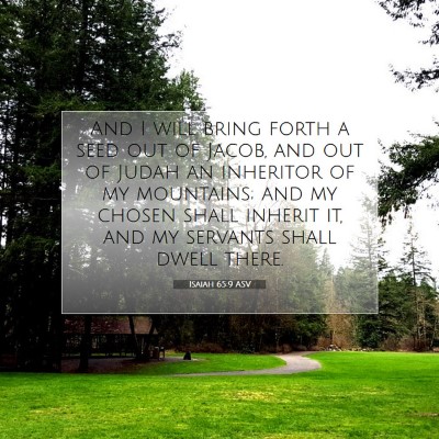 Picture 07 - Isaiah 65:9 ASV - And I will bring forth a seed out of Jacob, and - Bible Verse Picture
