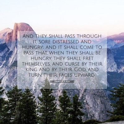 Picture 07 - Isaiah 8:21 ASV - And they shall pass through it, sore distressed - Bible Verse Picture