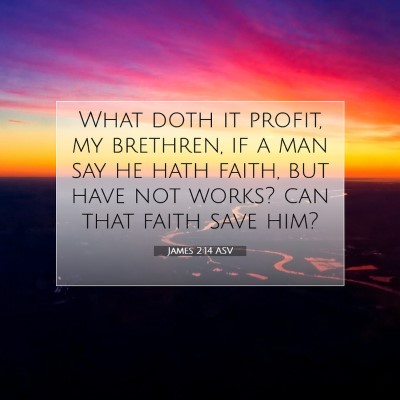 Picture 07 - James 2:14 ASV - What doth it profit, my brethren, if a man say he - Bible Verse Picture
