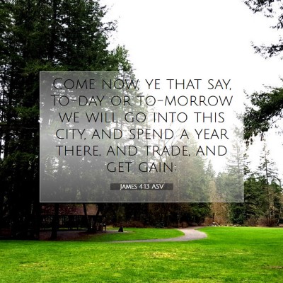 Picture 07 - James 4:13 ASV - Come now, ye that say, To-day or to-morrow we - Bible Verse Picture