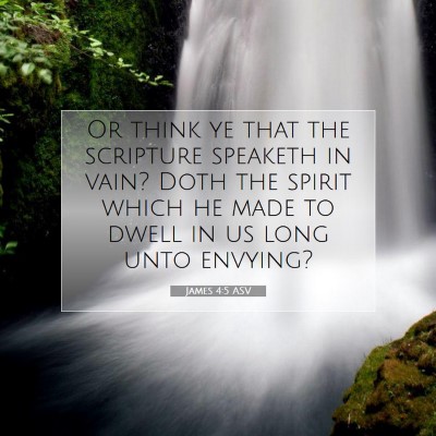 Picture 07 - James 4:5 ASV - Or think ye that the scripture speaketh in vain? - Bible Verse Picture