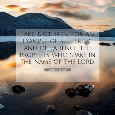 Picture 07 - James 5:10 ASV - Take, brethren, for an example of suffering and - Bible Verse Picture
