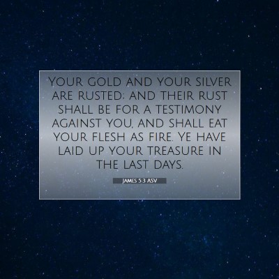 Picture 07 - James 5:3 ASV - Your gold and your silver are rusted; and their - Bible Verse Picture