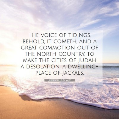 Picture 07 - Jeremiah 10:22 ASV - The voice of tidings, behold, it cometh, and a - Bible Verse Picture