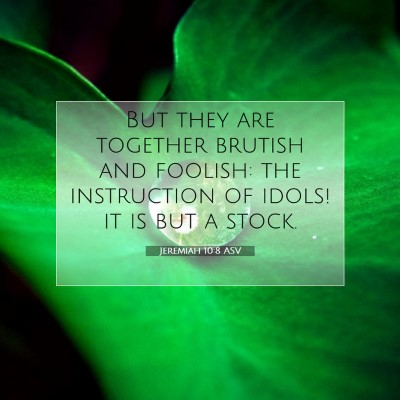 Picture 07 - Jeremiah 10:8 ASV - But they are together brutish and foolish: the - Bible Verse Picture