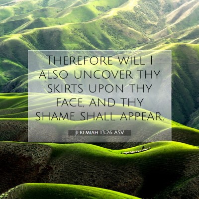 Picture 07 - Jeremiah 13:26 ASV - Therefore will I also uncover thy skirts upon thy - Bible Verse Picture