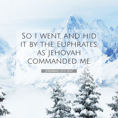 Picture 07 - Jeremiah 13:5 ASV - So I went, and hid it by the Euphrates, as - Bible Verse Picture