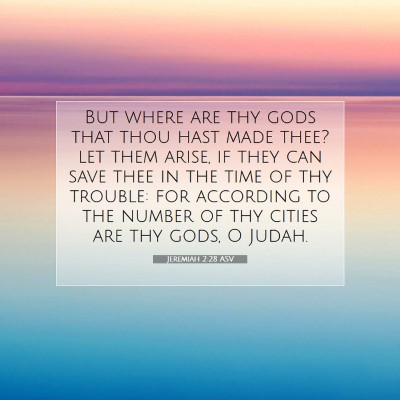 Picture 07 - Jeremiah 2:28 ASV - But where are thy gods that thou hast made thee? - Bible Verse Picture
