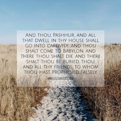 Picture 07 - Jeremiah 20:6 ASV - And thou, Pashhur, and all that dwell in thy - Bible Verse Picture