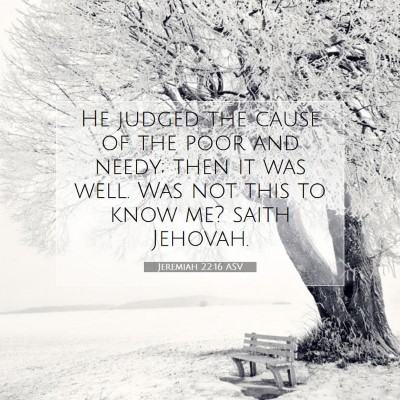 Picture 07 - Jeremiah 22:16 ASV - He judged the cause of the poor and needy; then - Bible Verse Picture