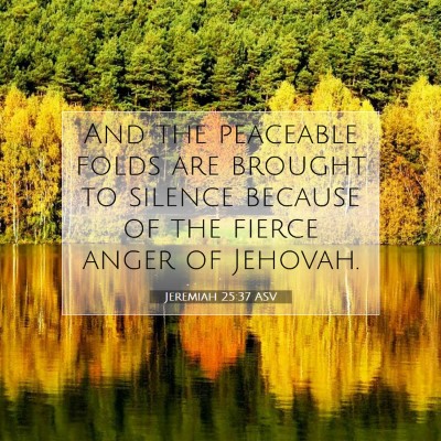 Picture 07 - Jeremiah 25:37 ASV - And the peaceable folds are brought to silence - Bible Verse Picture