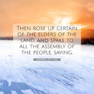 Picture 07 - Jeremiah 26:17 ASV - Then rose up certain of the elders of the land, - Bible Verse Picture