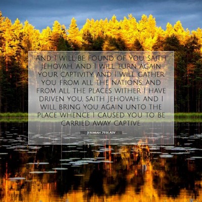 Picture 07 - Jeremiah 29:14 ASV - And I will be found of you, saith Jehovah, and I - Bible Verse Picture