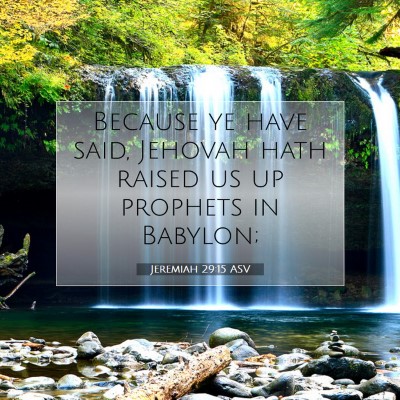 Picture 07 - Jeremiah 29:15 ASV - Because ye have said, Jehovah hath raised us up - Bible Verse Picture