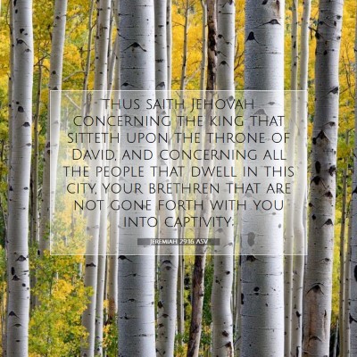 Picture 07 - Jeremiah 29:16 ASV - thus saith Jehovah concerning the king that - Bible Verse Picture