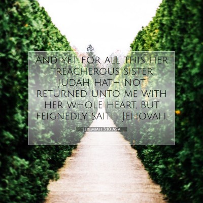 Picture 07 - Jeremiah 3:10 ASV - And yet for all this her treacherous sister Judah - Bible Verse Picture
