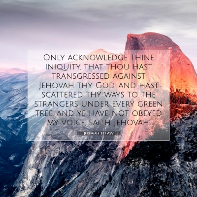 Picture 07 - Jeremiah 3:13 ASV - Only acknowledge thine iniquity, that thou hast - Bible Verse Picture