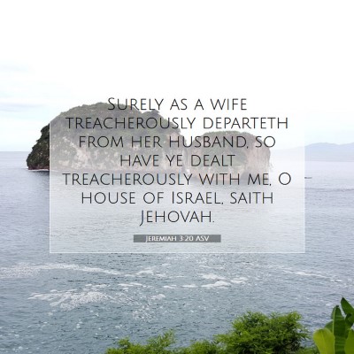 Picture 07 - Jeremiah 3:20 ASV - Surely as a wife treacherously departeth from her - Bible Verse Picture