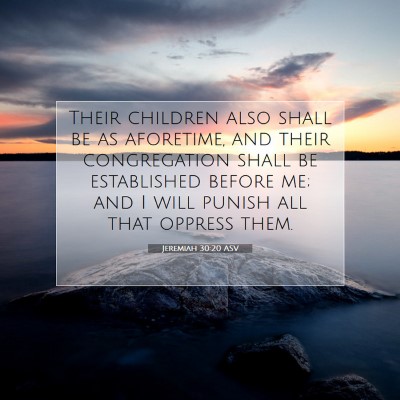 Picture 07 - Jeremiah 30:20 ASV - Their children also shall be as aforetime, and - Bible Verse Picture