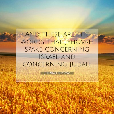 Picture 07 - Jeremiah 30:4 ASV - And these are the words that Jehovah spake - Bible Verse Picture
