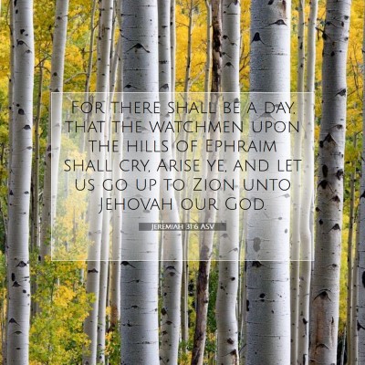 Picture 07 - Jeremiah 31:6 ASV - For there shall be a day, that the watchmen upon - Bible Verse Picture