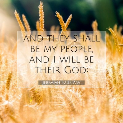 Picture 07 - Jeremiah 32:38 ASV - and they shall be my people, and I will be their - Bible Verse Picture