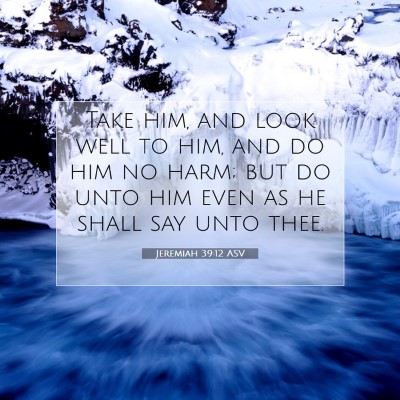 Picture 07 - Jeremiah 39:12 ASV - Take him, and look well to him, and do him no - Bible Verse Picture