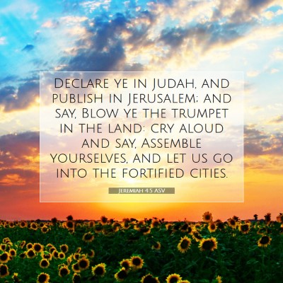 Picture 07 - Jeremiah 4:5 ASV - Declare ye in Judah, and publish in Jerusalem; - Bible Verse Picture