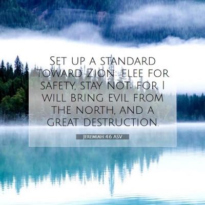 Picture 07 - Jeremiah 4:6 ASV - Set up a standard toward Zion: flee for safety, - Bible Verse Picture