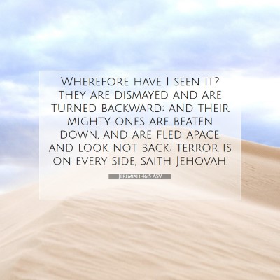 Picture 07 - Jeremiah 46:5 ASV - Wherefore have I seen it? they are dismayed and - Bible Verse Picture