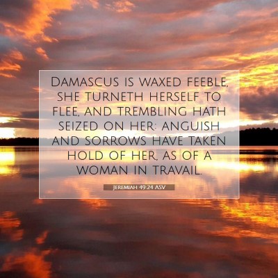 Picture 07 - Jeremiah 49:24 ASV - Damascus is waxed feeble, she turneth herself to - Bible Verse Picture