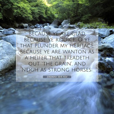 Picture 07 - Jeremiah 50:11 ASV - Because ye are glad, because ye rejoice, O ye - Bible Verse Picture