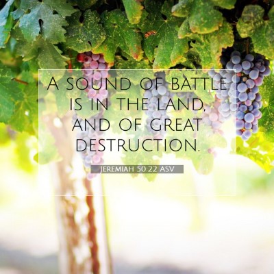 Picture 07 - Jeremiah 50:22 ASV - A sound of battle is in the land, and of great - Bible Verse Picture